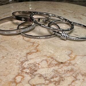 Elegant Silver Bangle Set